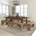 Flash Furniture Rectangle Antique Farm Table , 40"; 40-1/4" W 30"; 17-3/4" H, Wood XA-FARM-3-GG